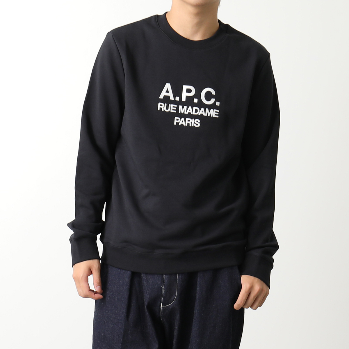 APC A.P.C. アーペーセー トレーナー rufus COEZD H27500 メンズ スウェット クルーネック 長袖 ロゴ刺繍 カラー3色