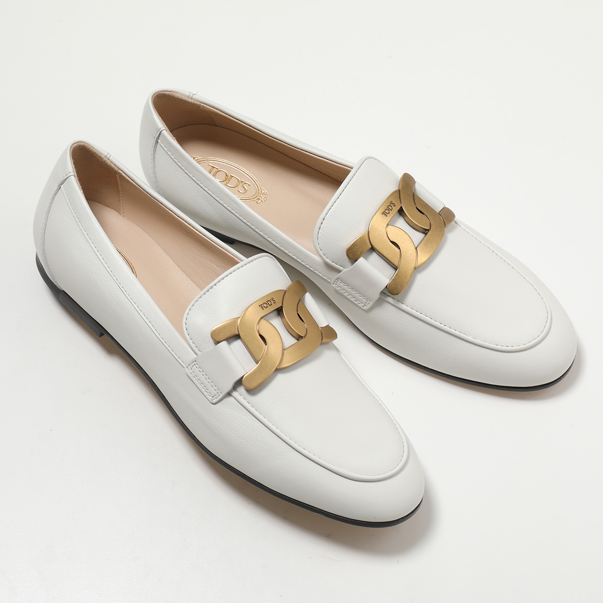 TODS トッズ ローファー XXW79A0DD00MID レディース レザー ケイト チェーン シューズ 靴 B001/BIANCOの画像
