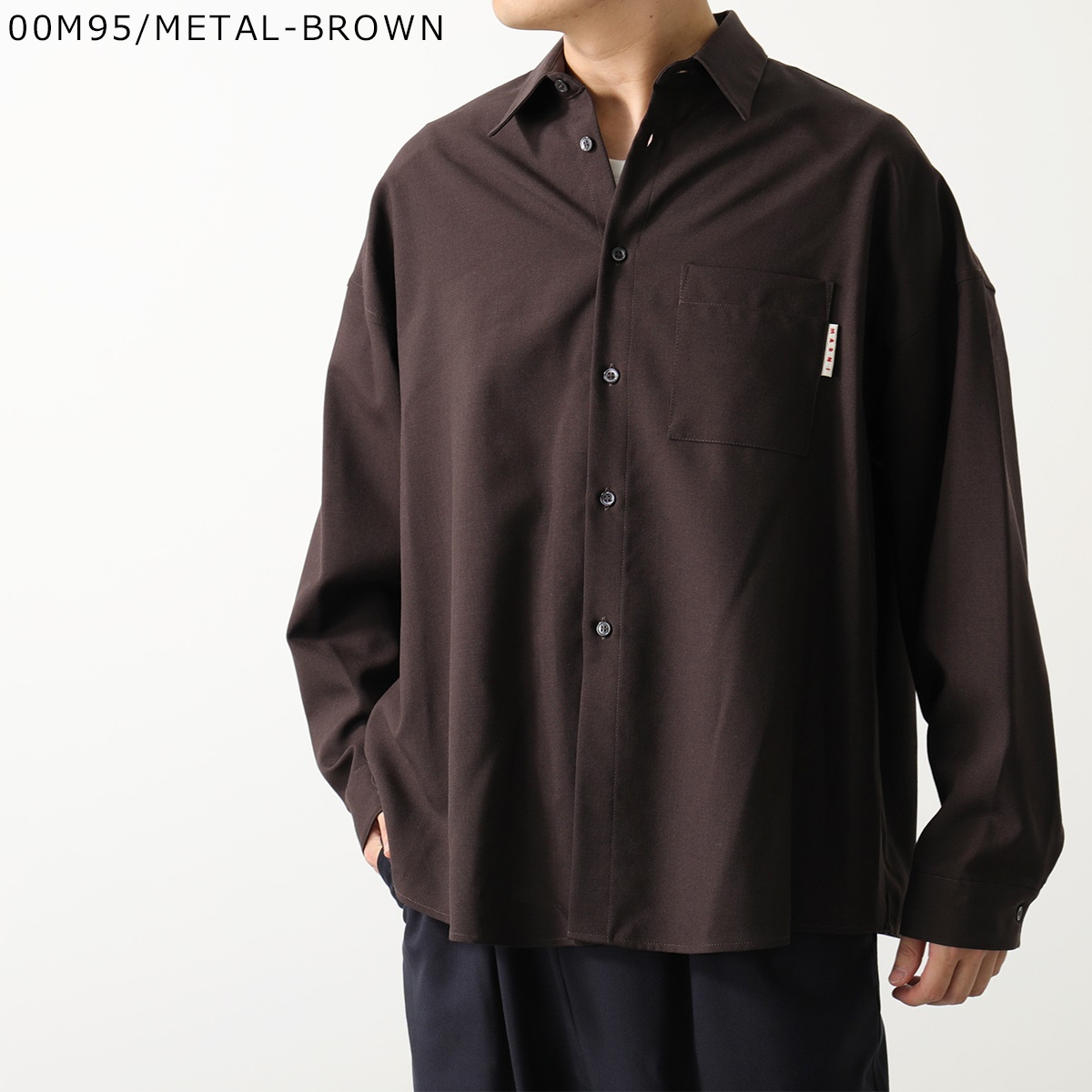 MARNI マルニ 長袖 シャツ CUMU0061A3 TW839 メンズ バージンウール トロピカルシャツ シャツジャケット 胸ポケット ロゴ  カラー6色
