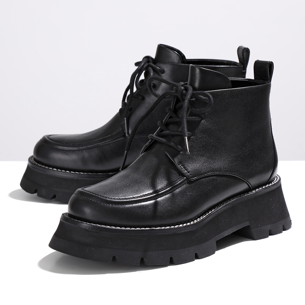 3.1 Phillip Lim スリーワンフィリップリム ショートブーツ Kate Short Lug Sole Combat Boot SP22  T807SEN レディース レースアップ レザー 靴 BLACK