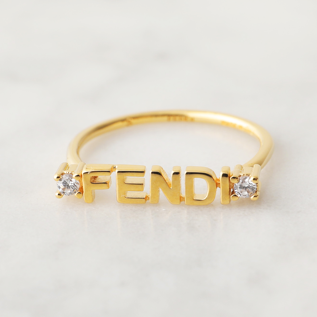 FENDI ロゴクリスタルリング FENDI フェンディ リング 8AH39 36DM レディース ロゴ