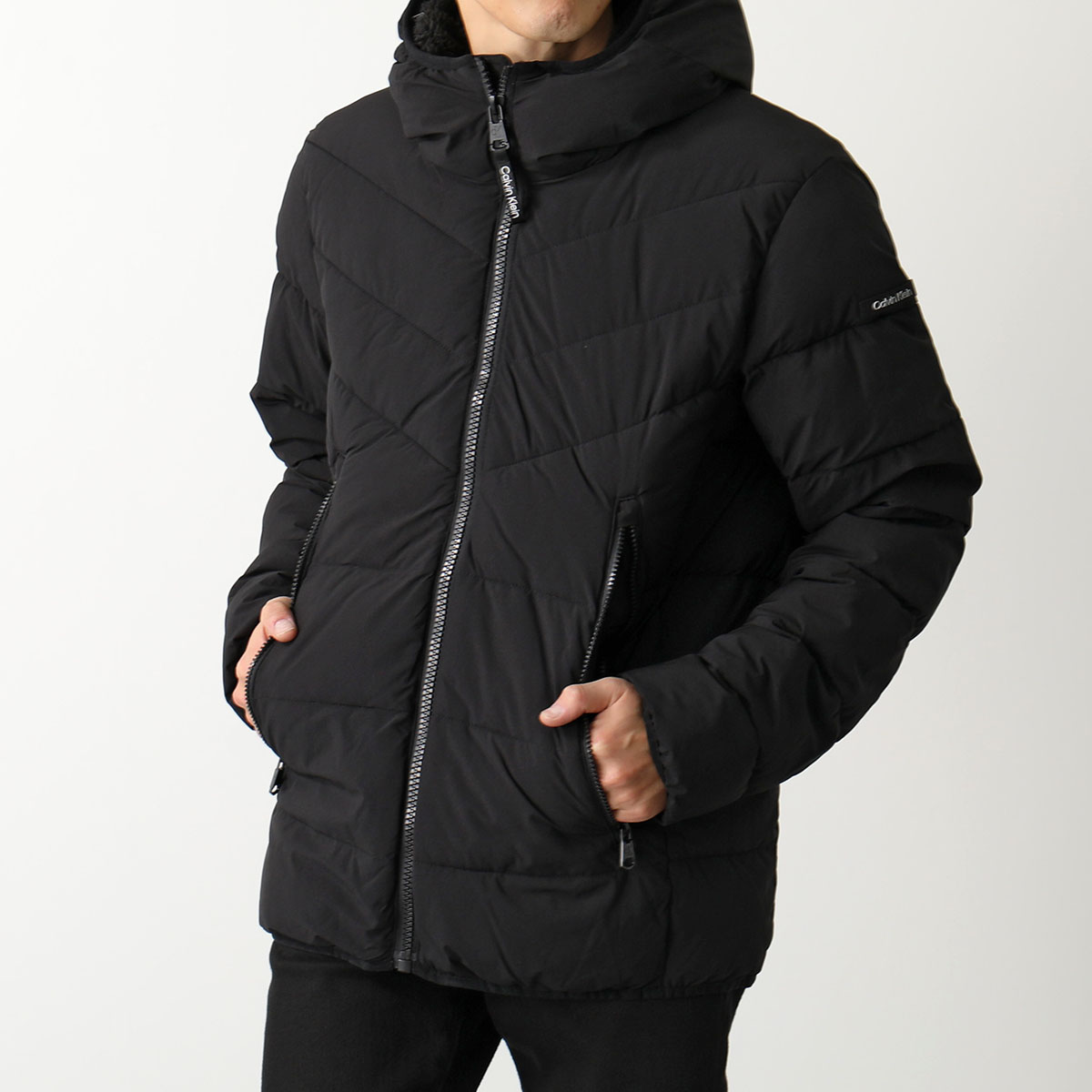 Calvin Klein カルバンクライン 中綿ジャケット HOODED STRETCH JACKET CM155201 メンズ アウター ボア フード ロゴパッチ カラー3色｜s-musee｜02