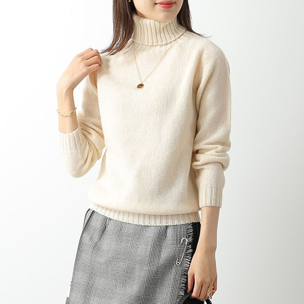 大阪売筋品 Harley of Scotland ハーレーオブスコットランド ニットセーター Polo Neck Sweater L2474/5 レディース ウール リブ タートルネック 長袖 カラー11色