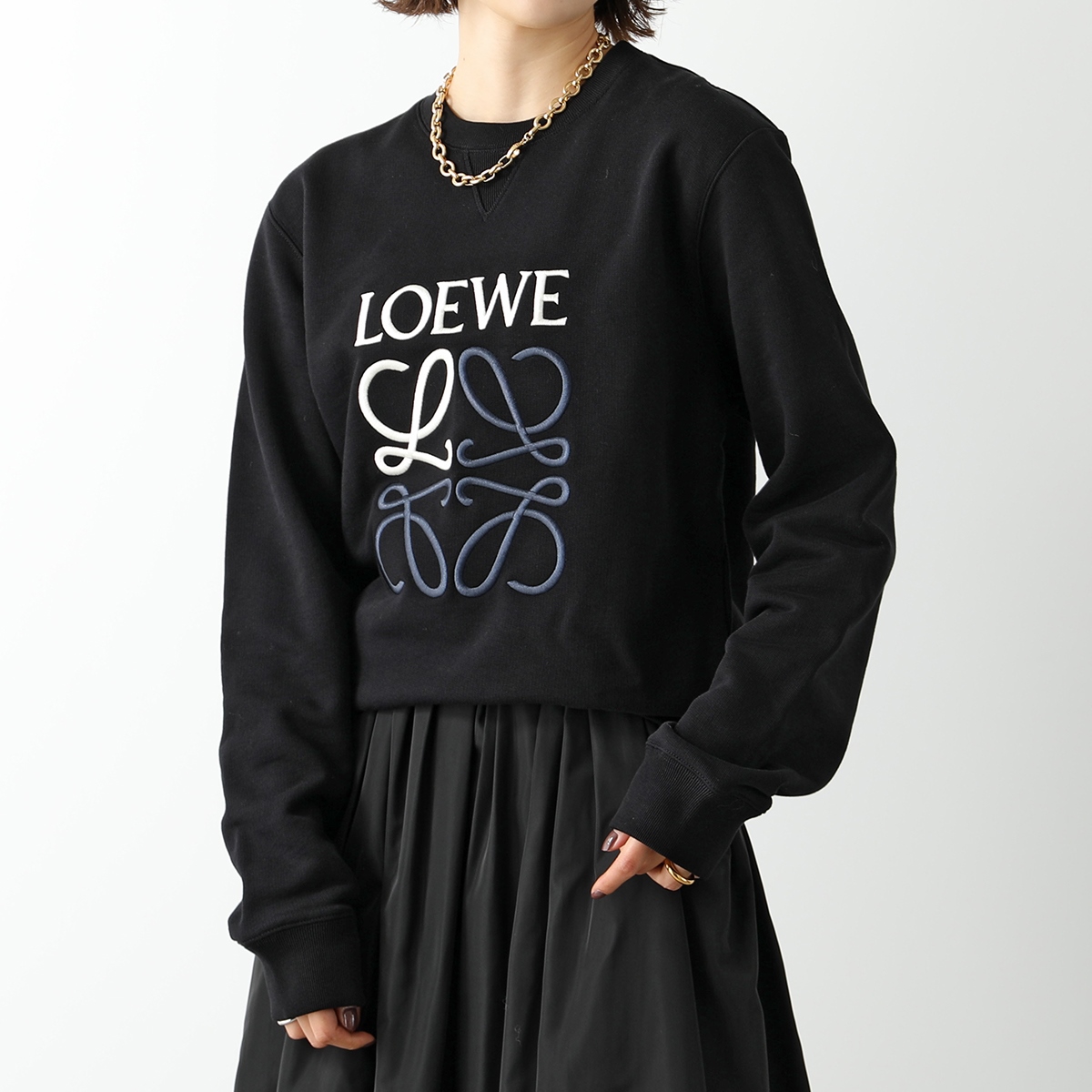 LOEWE ロエベ トレーナー ANAGRAM SWEAT アナグラム H526Y24J07 H526Y24X10 レディース スウェットシャツ  クルーネック ロゴ刺繍 長袖 カラー2色