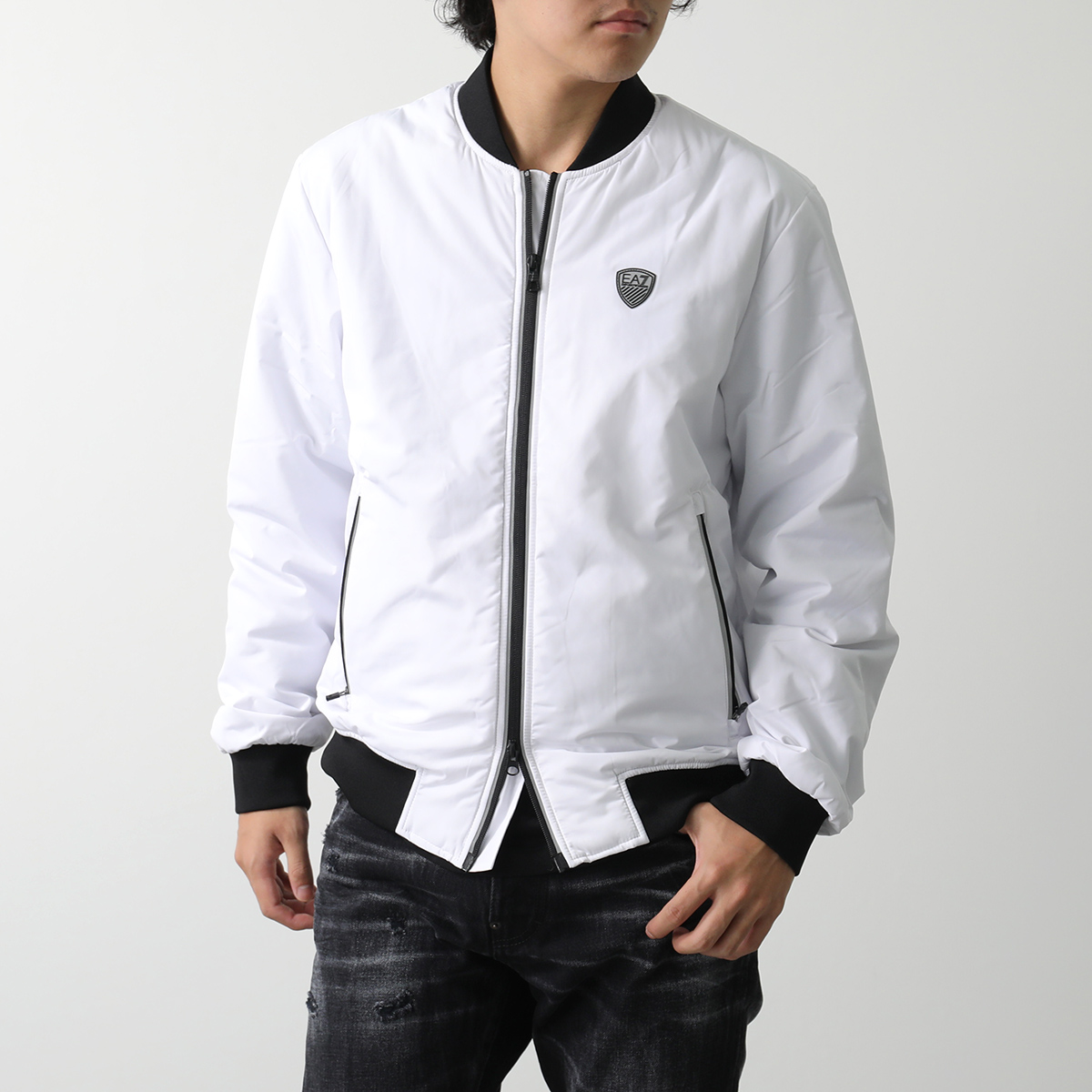 エンポリオアルマーニジーンズノーカラー ジャケットブルゾン EA7 EMPORIO ARMANI エアセッテ エンポリオアルマーニ ブルゾン 8NPB12