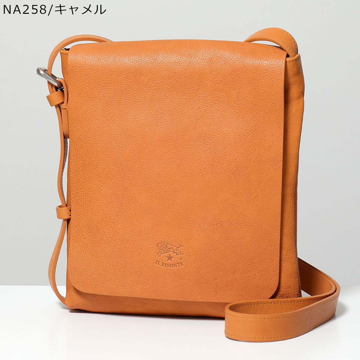 イルビゾンテ メンズブラウン レザー ショルダー、メッセンジャーバッグ