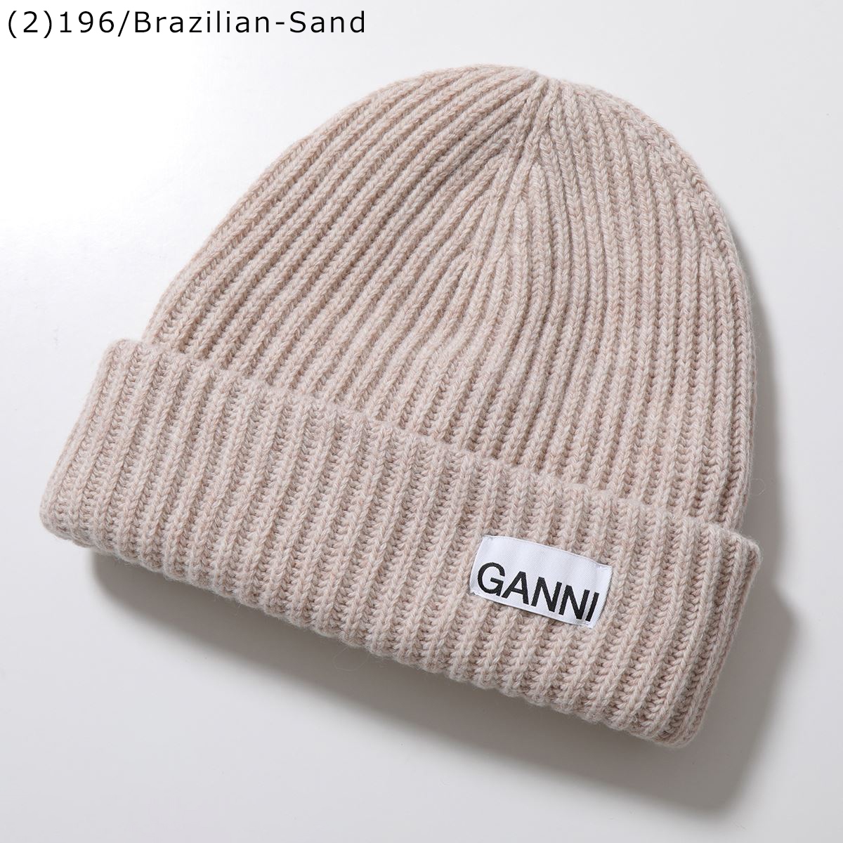 GANNI ガニー ニット帽 Structured Rib Beanie A4429 A6051 A6207 5789 レディース ビーニー  リブニット ロゴ ニットキャップ 帽子 カラー9色