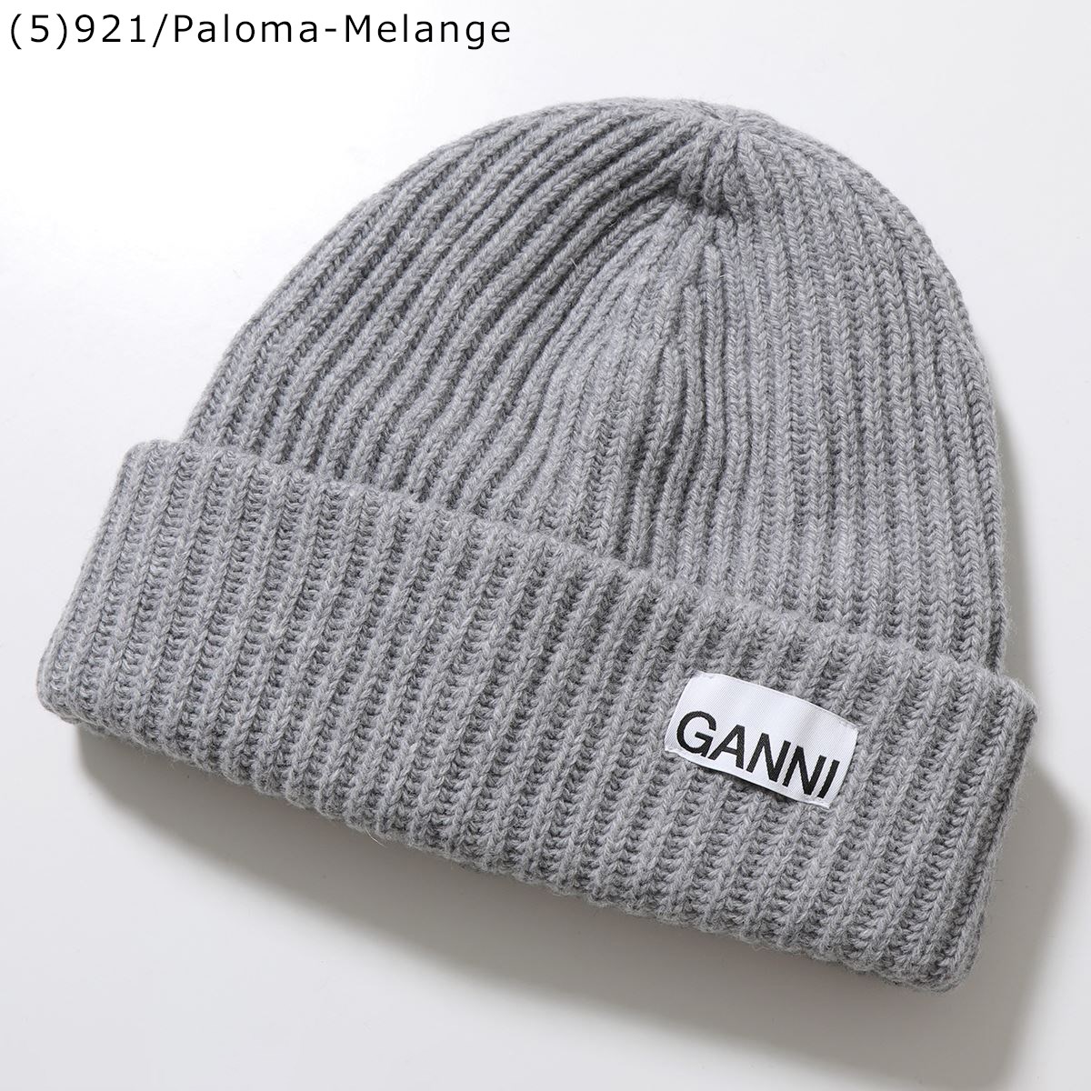 GANNI ガニー ニット帽 Structured Rib Beanie A4429 A6051 A6207 5789 レディース ビーニー  リブニット ロゴ ニットキャップ 帽子 カラー9色