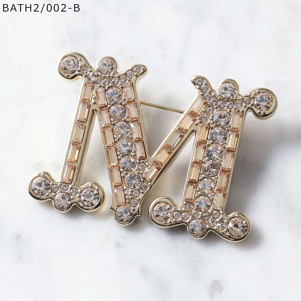 MAX MARA マックスマーラ ブローチ BATH2 MBROOCH レディース クリスタル ロゴ アクセサリー ピンバッチ カラー5色