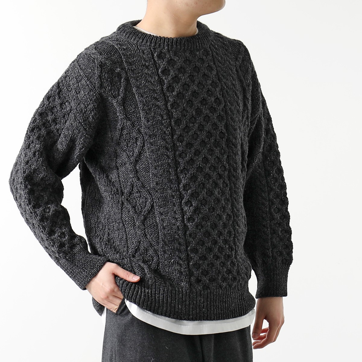 Aran Crafts アランクラフト アランセーター Crew Neck Sweater C1347