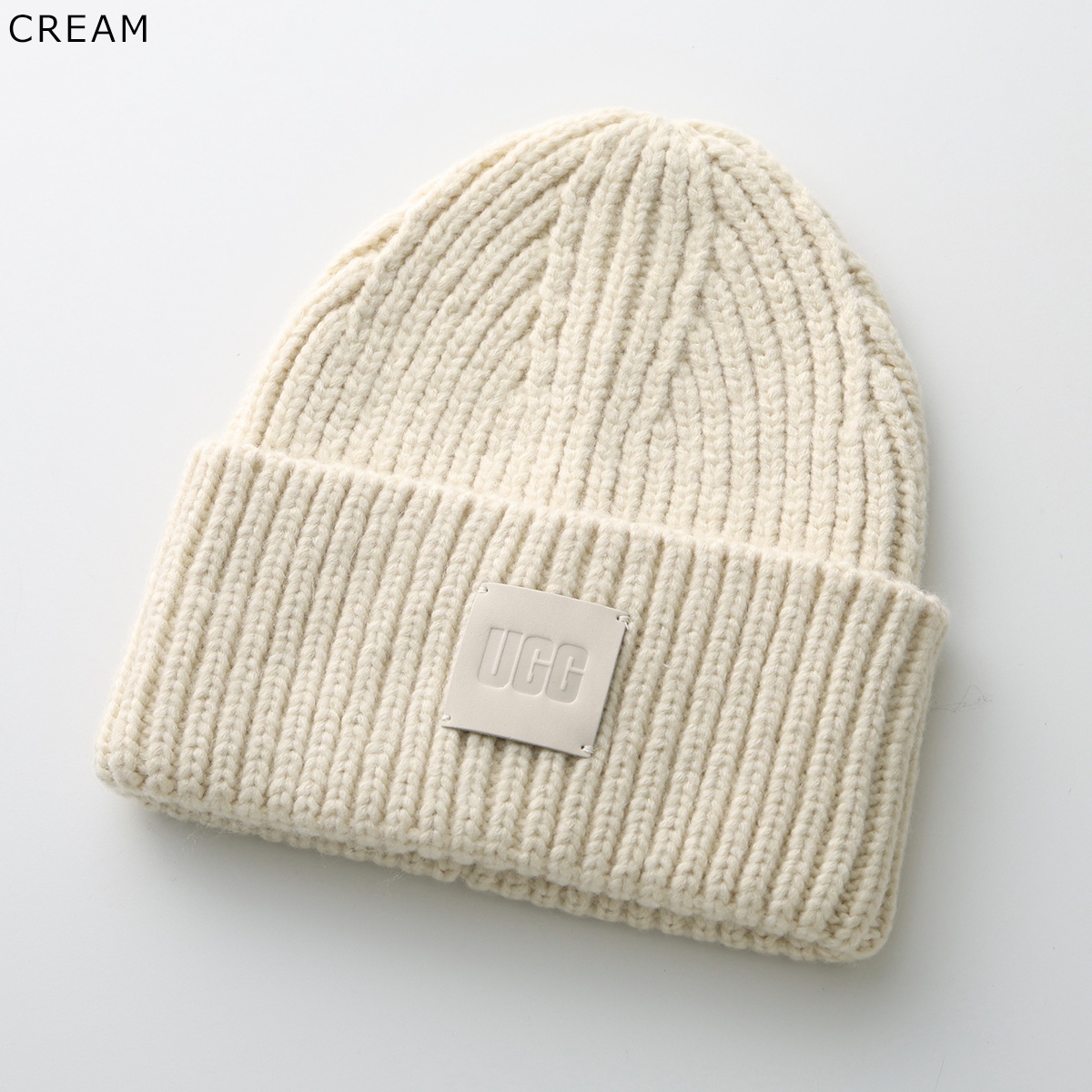UGG（アグ） ニット帽 W CHUNKY RIB BEANIE W LOGO 20061 メンズ