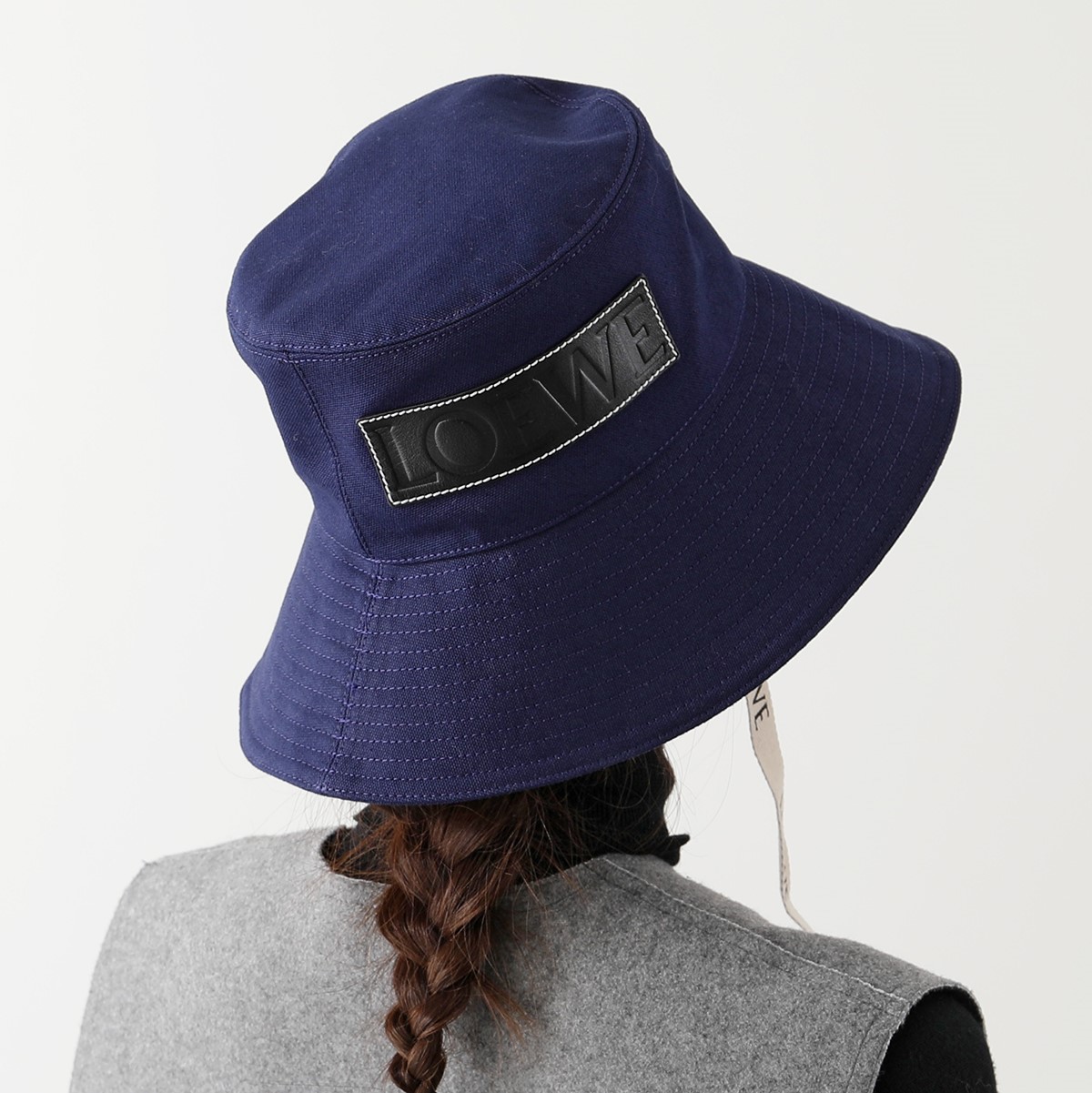 LOEWE(ロエベ) ｢FISHEMAN HAT｣レザーバケットハット ブラック