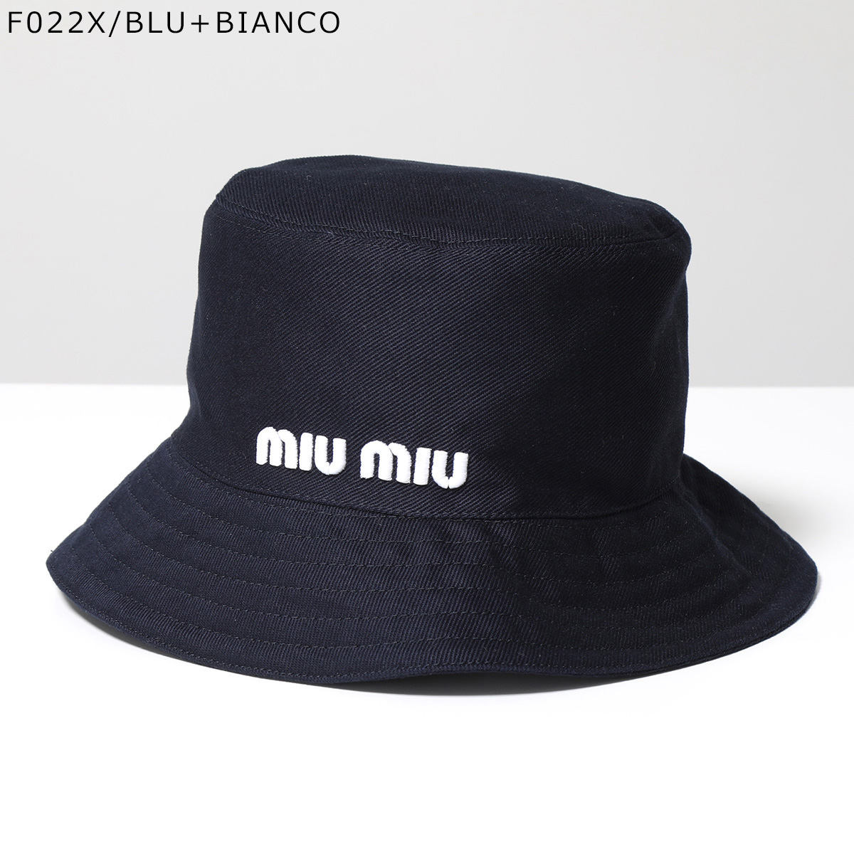 MIUMIU ミュウミュウ バケットハット 5HC196 2DXI レディース ドリル コットン ロゴ刺繍 帽子 カラー5色