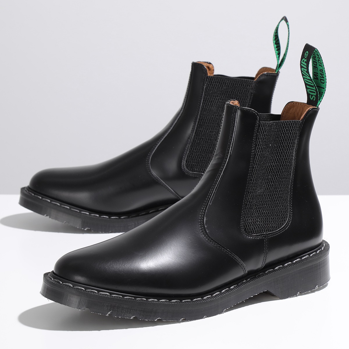 SOLOVAIR ソロヴェアー サイドゴアブーツ Dealer Boot ディーラー S0-900-BK-G メンズ レザー ショートブーツ Fフィット シューズ 靴 BLACK｜s-musee｜02