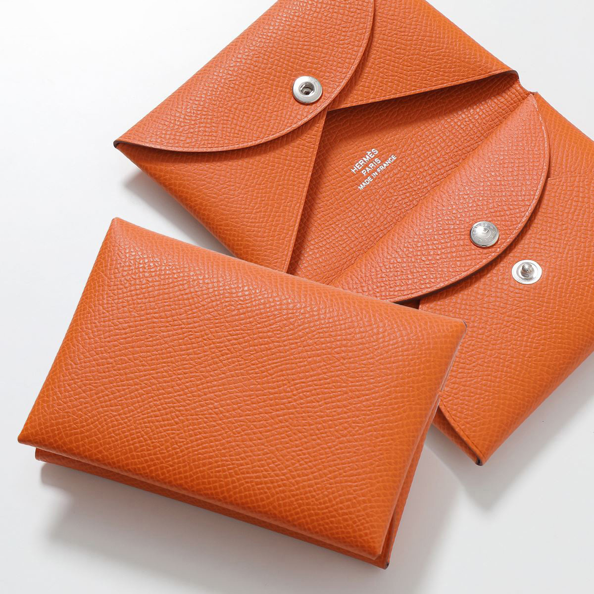 エルメス HERMES カルヴィデュオ B刻印 エトゥープ シェーブル