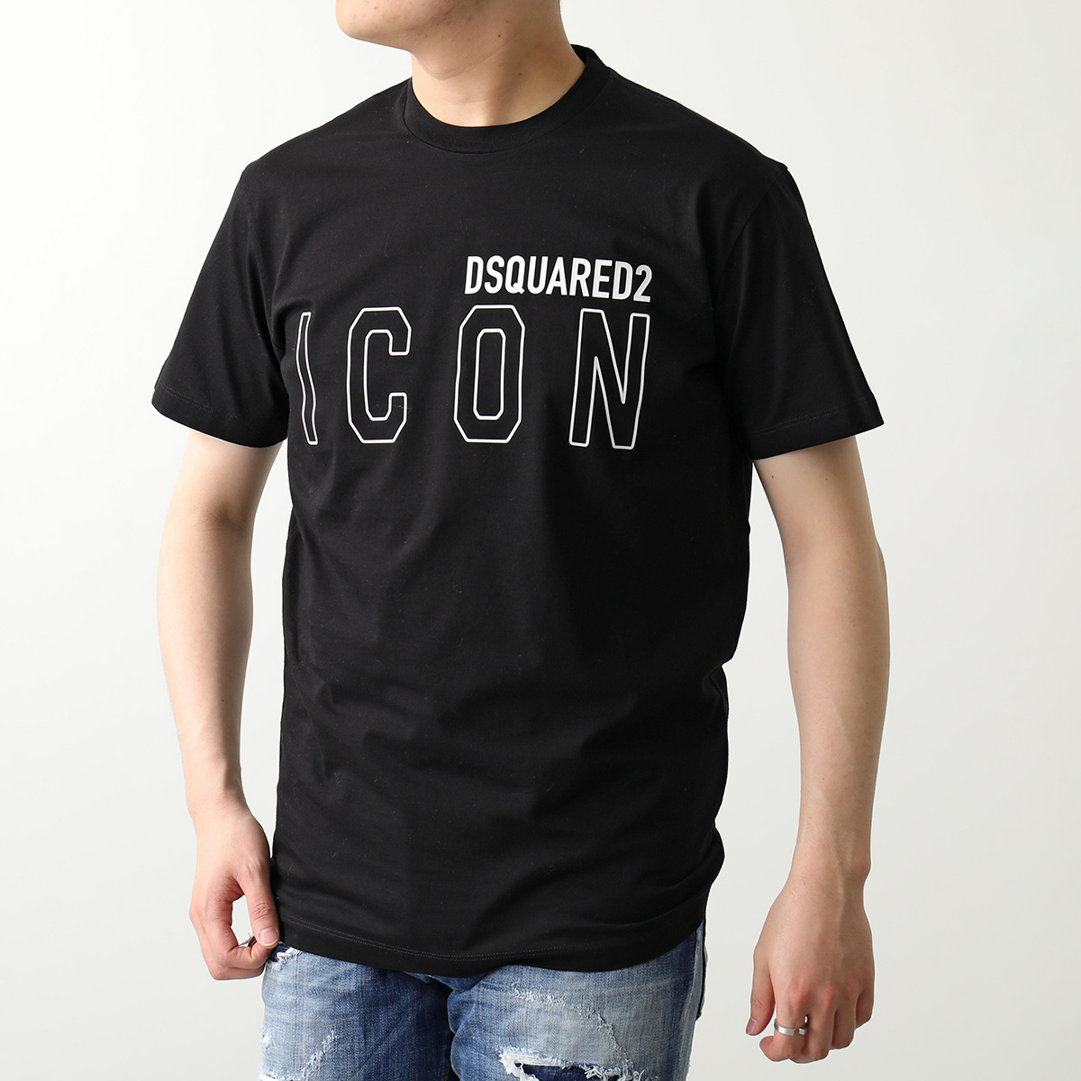 DSQUARED2 ディースクエアード 半袖 Tシャツ ICON OUTLINE COOL S79GC0063 S23009 メンズ ロゴ ロゴT  コットン クルーネック カラー2色