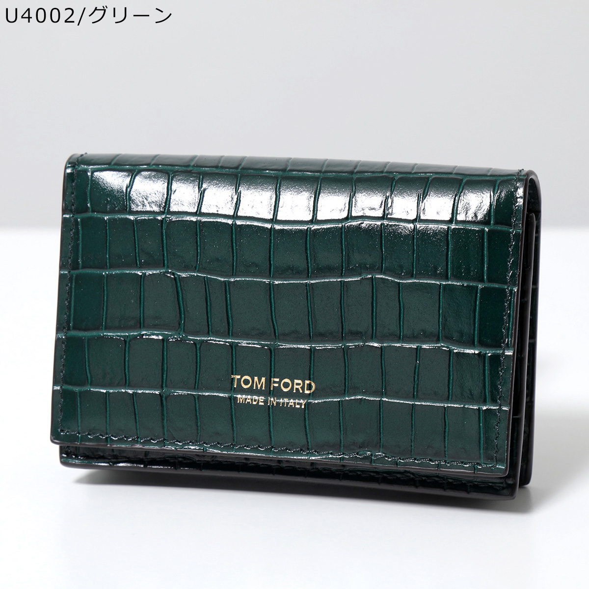 TOM FORD トムフォード カードケース Y0277T LCL239 Y0277 LCL239S LCL239G メンズ 名刺入れ  クロコダイル型押し パスケース カラー3色