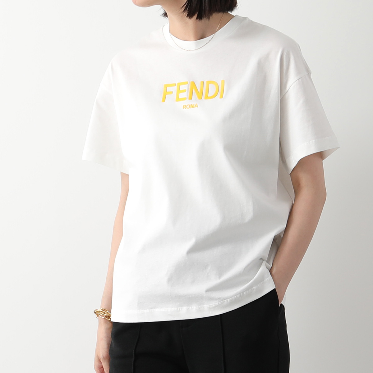 FENDI KIDS フェンディ キッズ Tシャツ JUI137 7AJ レディース クルーネック 半袖 カットソー ラバーロゴ ロゴT コットン カラー5色｜s-musee｜03