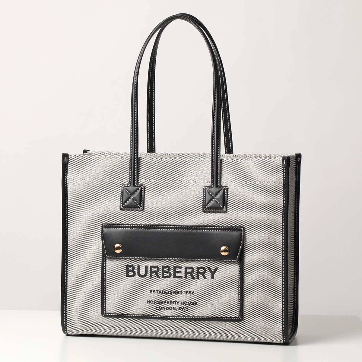 BURBERRY バーバリー トートバッグ  SM FREYA TOTE フレヤ 8044137 8044138 8057600 レディース フレヤ キャンバス×レザー ロゴ ツートン 鞄 カラー3色｜s-musee｜03