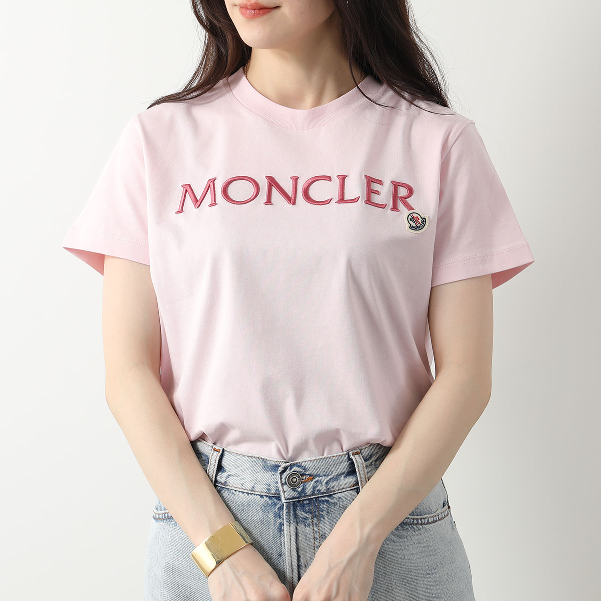 MONCLER モンクレール 半袖Tシャツ 8C00006 8C00009 829HP レディース ロゴ ロゴT 刺繍 コットン クルーネック  カラー9色