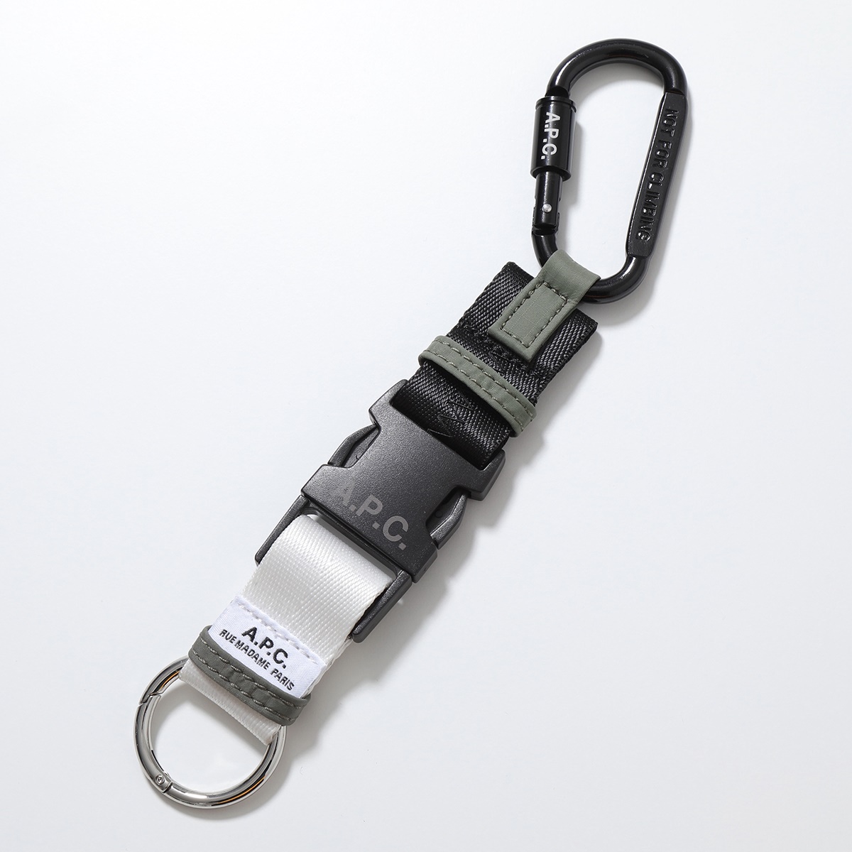 APC A.P.C. アーペーセー キーリング porte clefs treck PAAFH H63531 メンズ キーホルダー カラビナ  バッグチャーム バックル ロゴ カラー2色