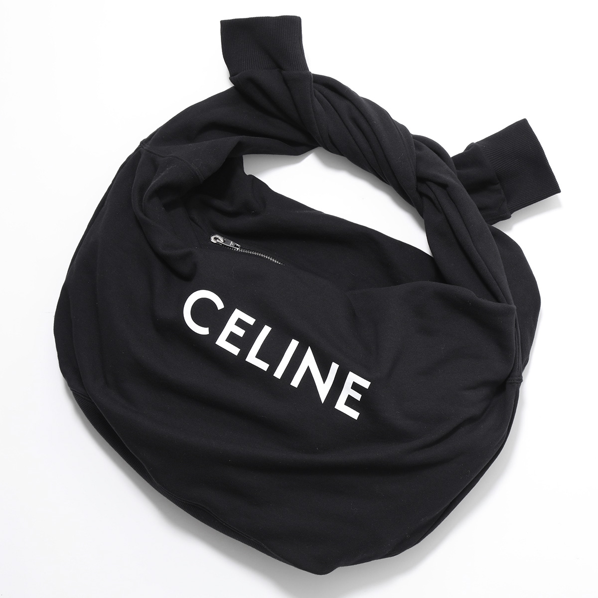 CELINE セリーヌ スウェットバッグ MEDIUM SWEAT BAG MOLLETON 110202EKO.38SI メンズ ショルダーバッグ ミディアム ロゴ モレトン ショール 鞄 BLACK｜s-musee｜02