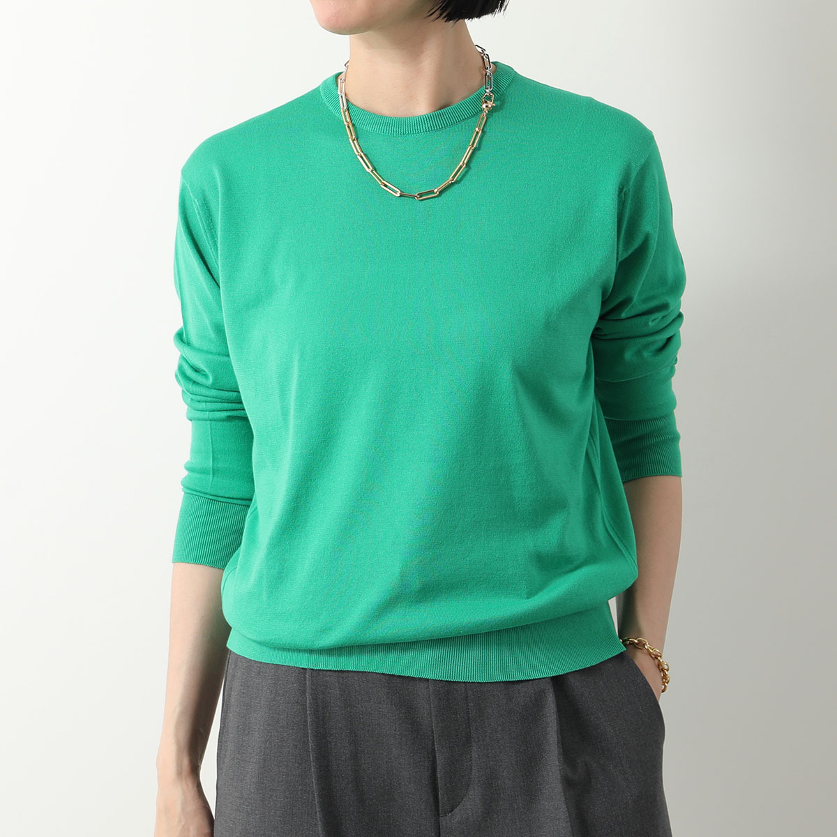 JOHN SMEDLEY ニット EMMA COMMON FIT レディース 30G クルーネック ...