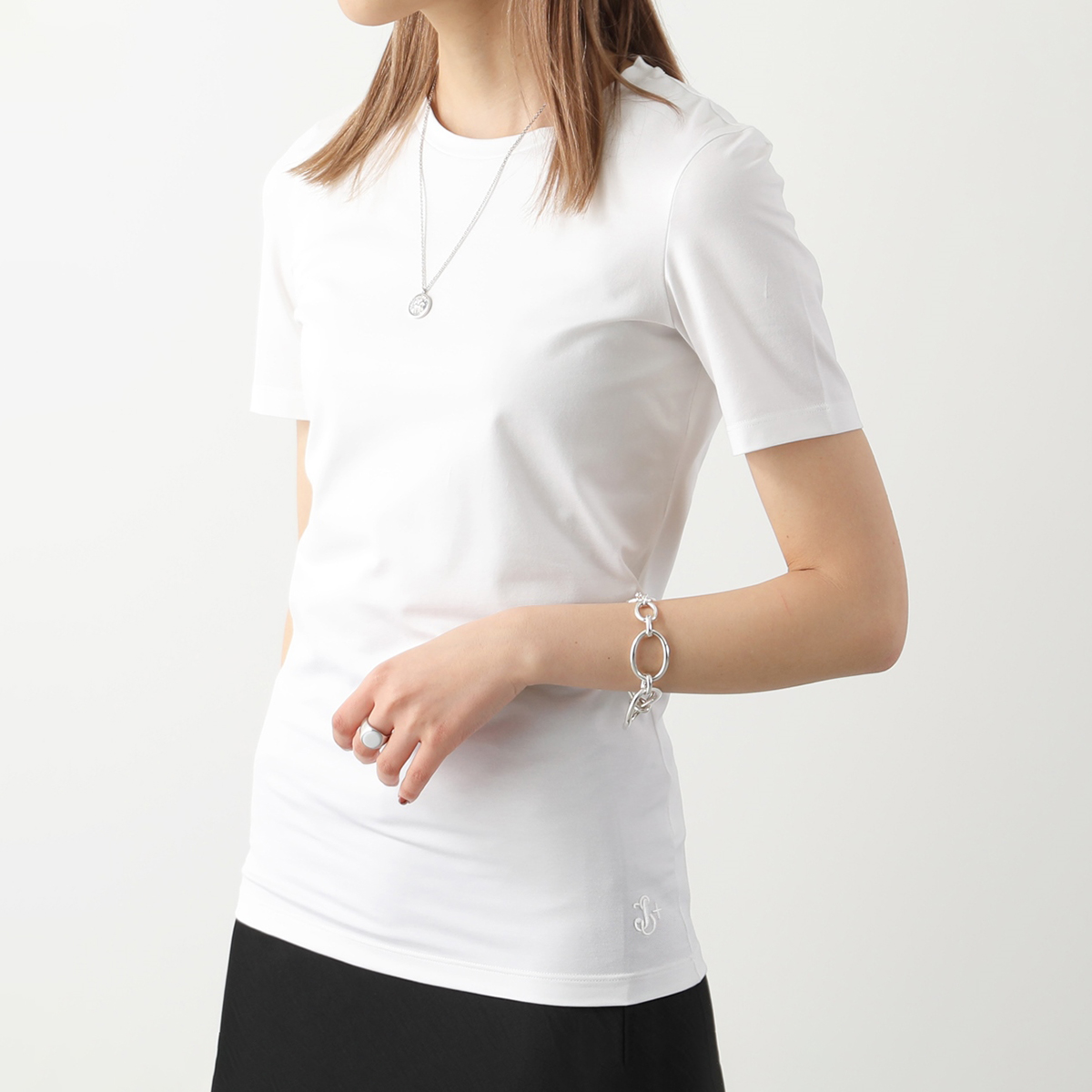 JIL SANDER+ ジルサンダー プラス 半袖 Tシャツ J40GC0017 J45030 レディース カットソー ロゴ刺繍 クルーネック カラー3色 JIL SANDER SANDER+ ジルサンダー プラス 半袖 Tシャツ