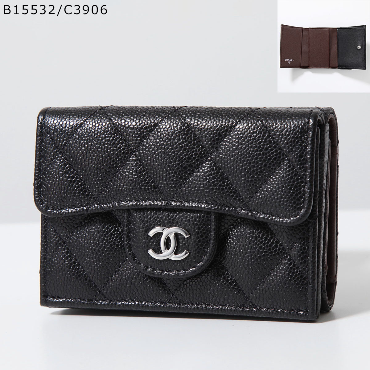 CHANEL シャネル 三つ折り財布 AP0230 B10583 Y33352 Y04059 Y01480 B15532 MATELASSE マトラッセ レザー ココマーク カラー10色｜s-musee｜11