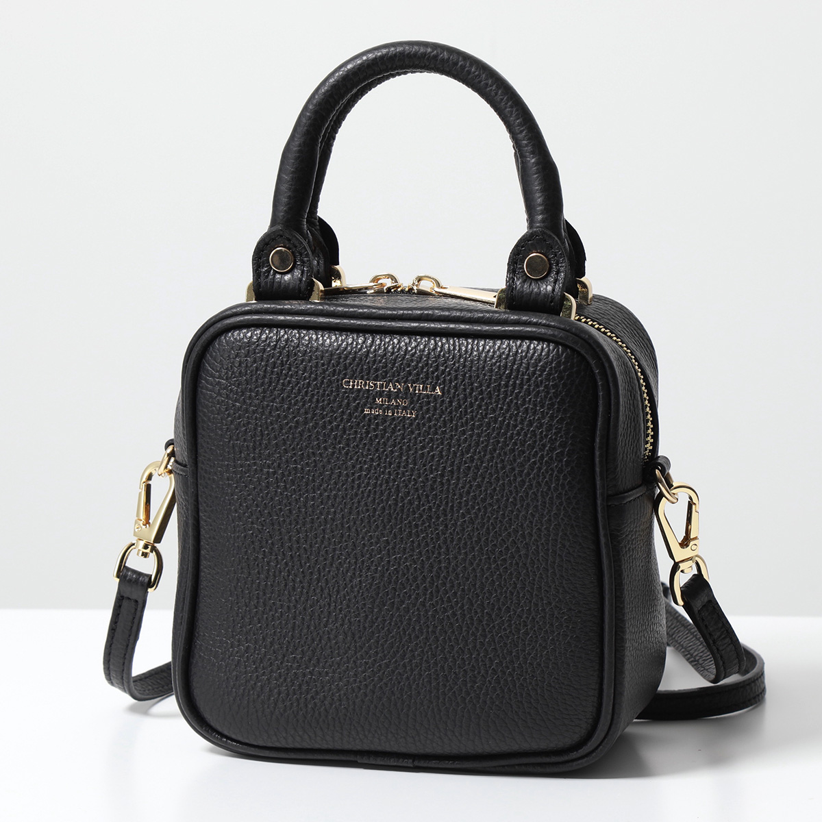 CHRISTIAN VILLA クリスチャンヴィラ ハンドバッグ 2way Square Bag 4924 レディース ショルダーバッグ スクエア  ロゴ レザー 鞄 カラー3色