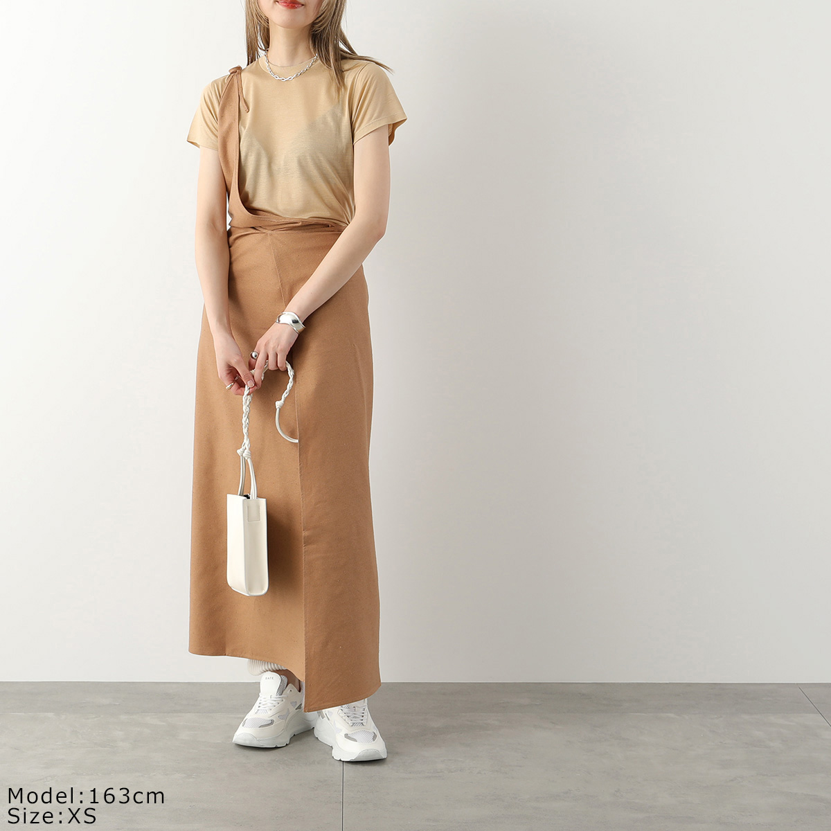 BASERANGE ベースレンジ ワンピース APRON DRESS DRAP RS 000 レディース シルク ノースリーブ ロング丈  ホルターネック カラー2色