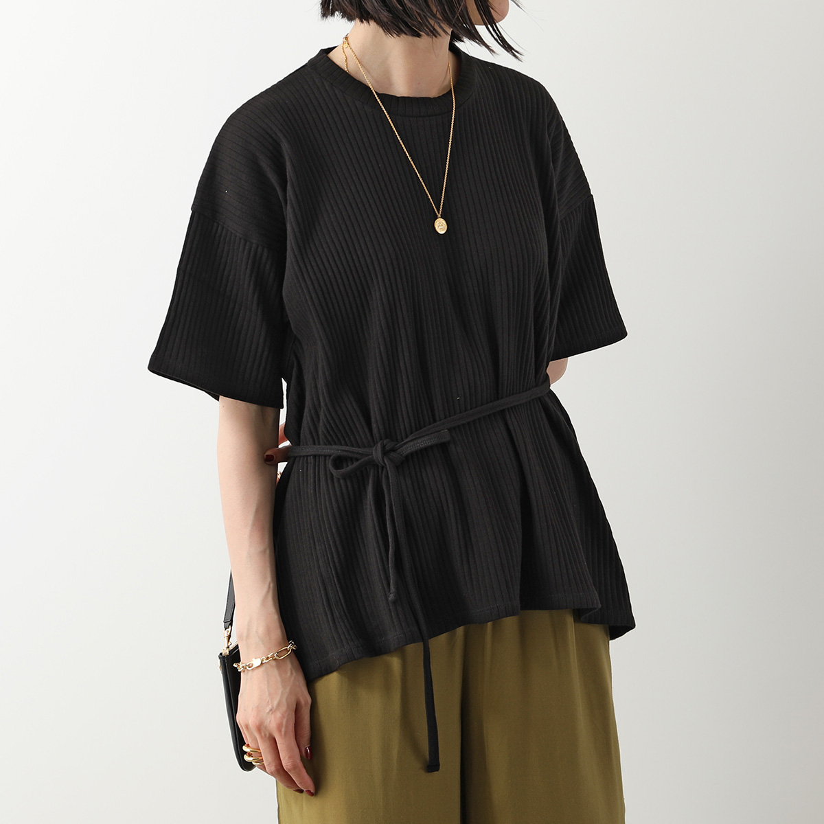 ベースレンジ　リブカットソー　ブラック BASERANGE ベースレンジ Tシャツ SHAW LONG SLEEVE FSHL RIB 000