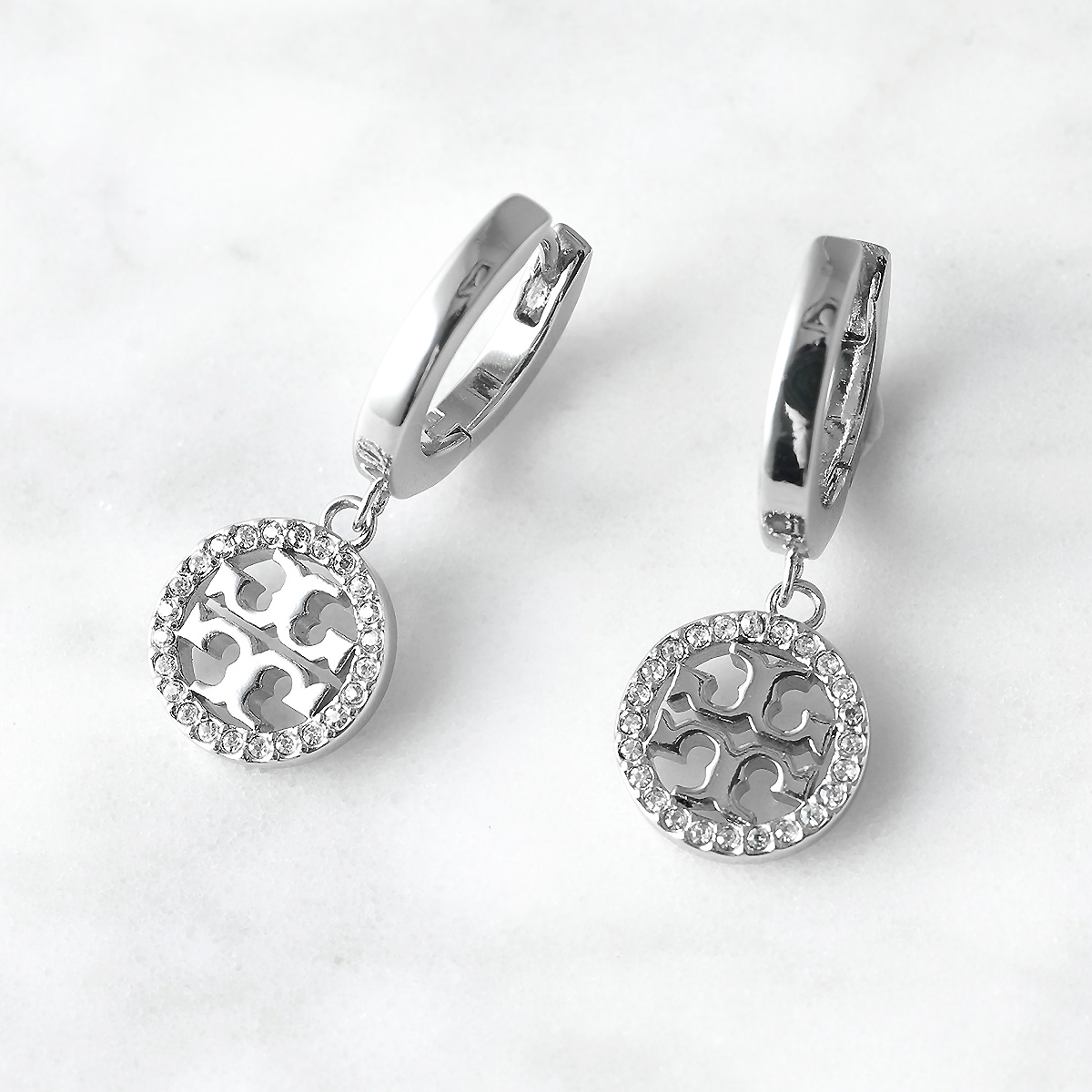 TORY BURCH トリーバーチピアスシルバーフープ TORY BURCH トリーバーチ ピアス MILLER STUD HOOP ミラー