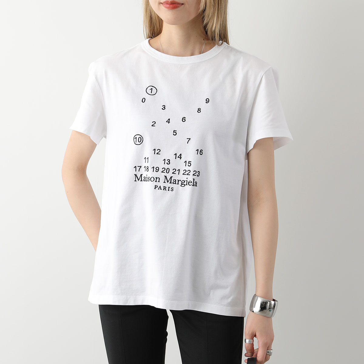 MAISON MARGIELA メゾンマルジェラ 1 10 Tシャツ S50GC0684 S22816 レディース カットソー 半袖 ロゴT 刺繍 クルーネック カラー2色｜s-musee｜02