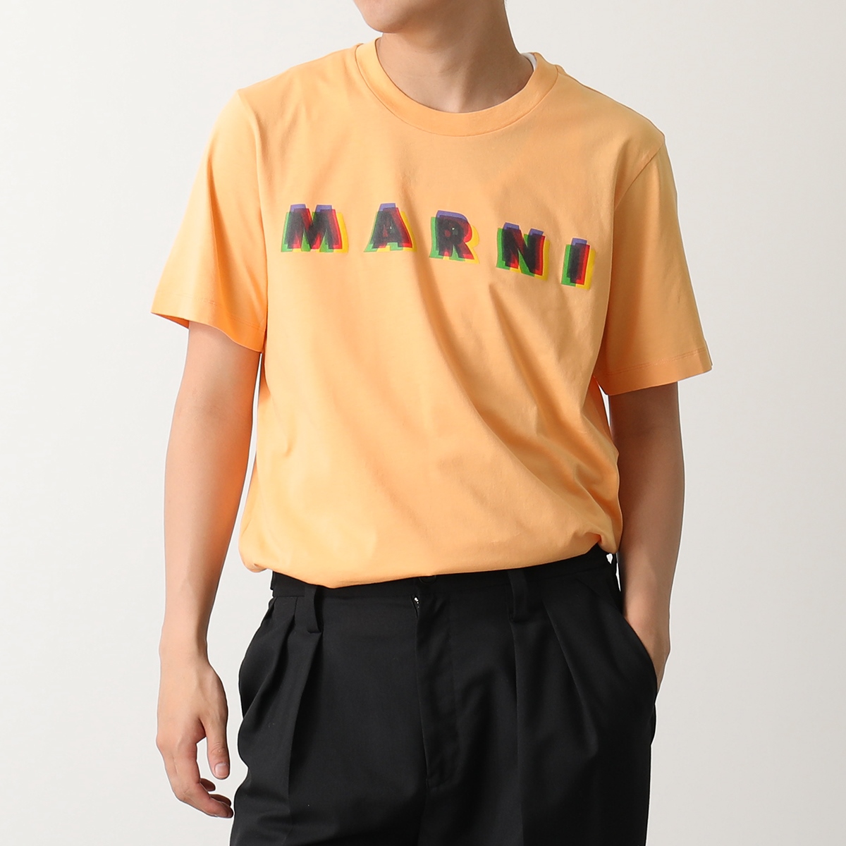 MARNI 半袖Tシャツ HUMU0198PE USCV16 メンズ 3Dロゴ ロゴT コットン ク...