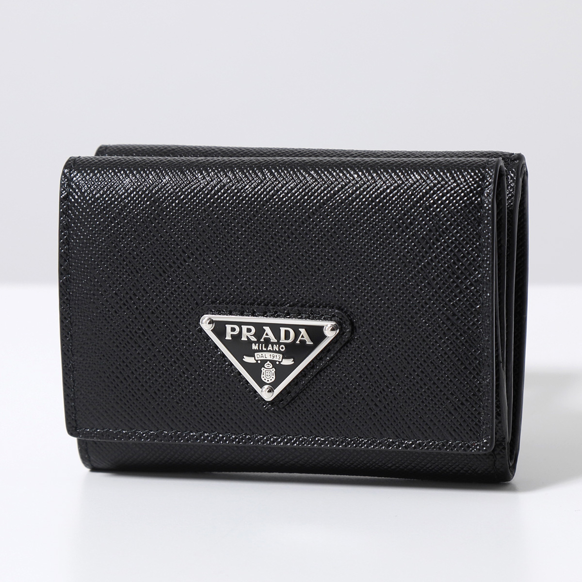 PRADA プラダ 三つ折り財布 2MH042 QHH メンズ サフィアーノレザートライアングルロゴ ミニ財布 F0002/NERO