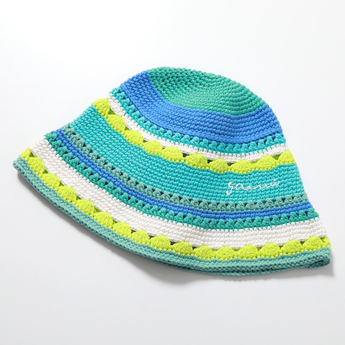 GANNI ガニー バケットハット Cotton Crochet Bucket Hat A4514 ...