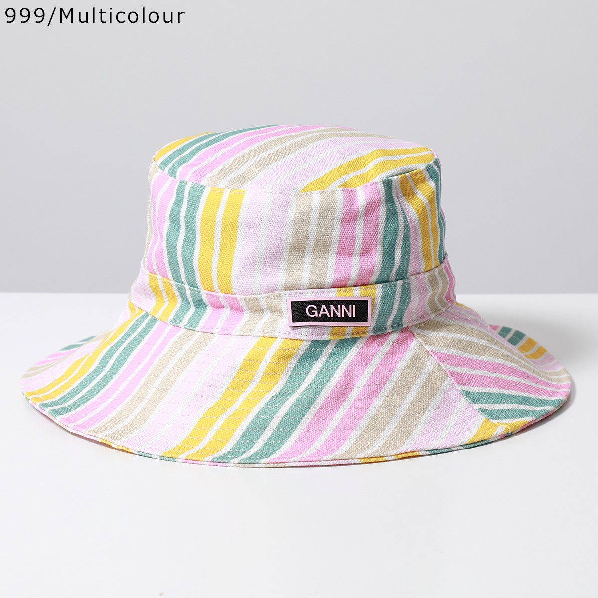 GANNI ガニー バケットハット Recyclled Tech Bucket Hat レディース ロゴ ワイドブリム つば広 帽子 カラー4色