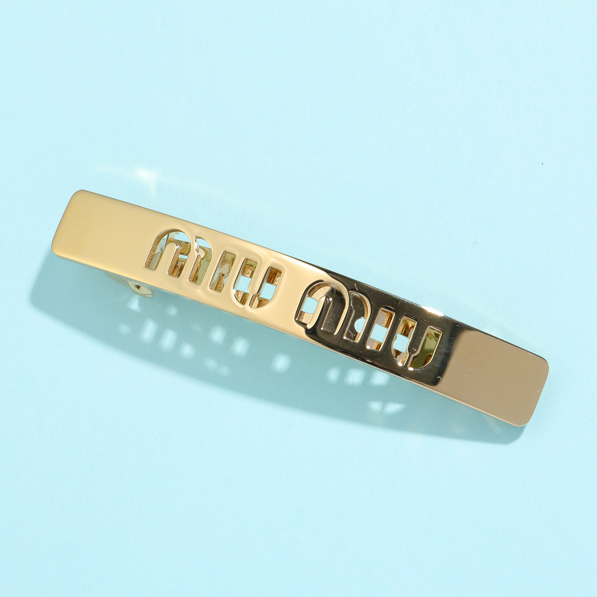 ミュウミュウ　ビジューロゴヘアクリップ　バレッタ ミュウミュウ Miu Miu MIUMIU バレッタ 5IF114 2F72 ヘアクリップ