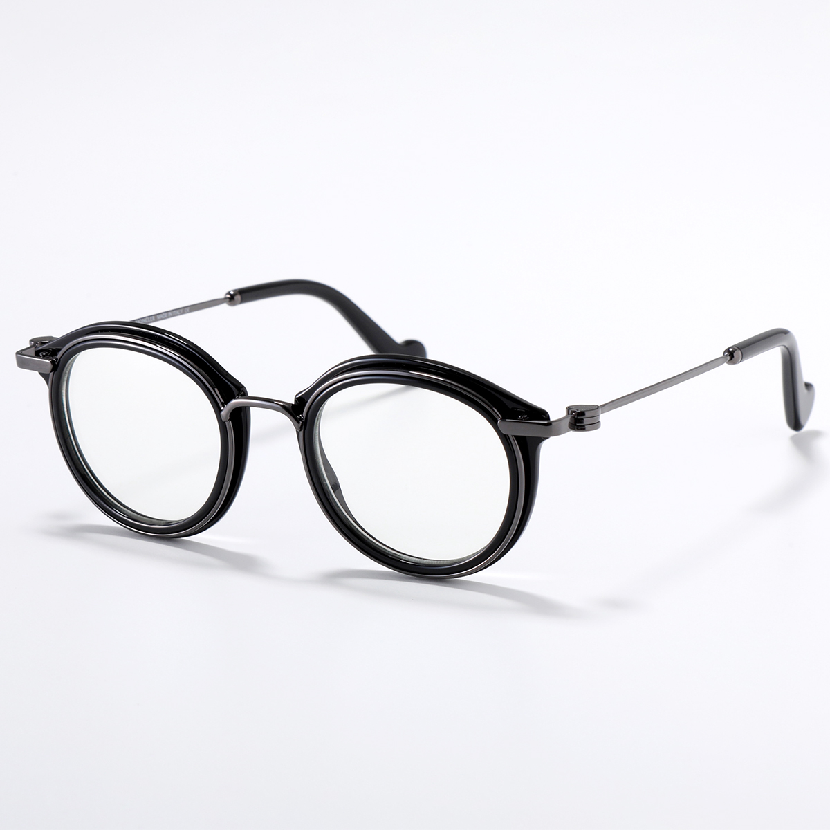 MONCLER モンクレール ダテメガネ ML5007 メンズ アイコンロゴメタル ボストン 伊達めがね 眼鏡 アイウェア カラー2色