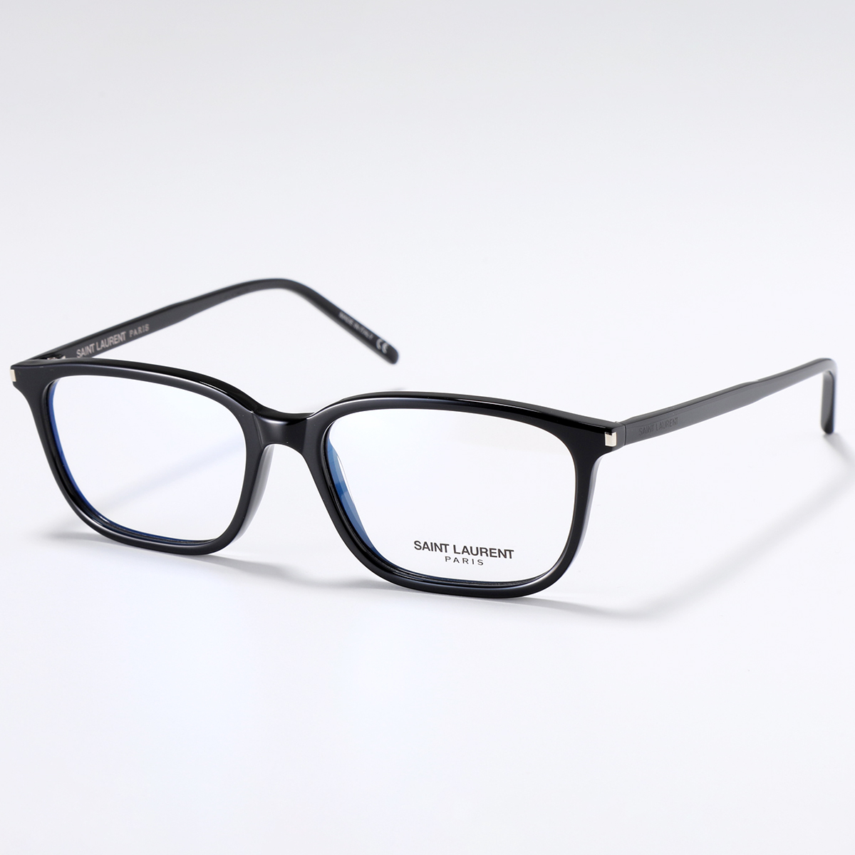 SAINT LAURENT サンローラン メガネ SL 308 レディース スクエア型 めがね 伊達メガネ ダテ 眼鏡 ロゴ アイウェア 黒縁メガネ 001/BLACK-BLACK-TRANSPARENT｜s-musee｜02