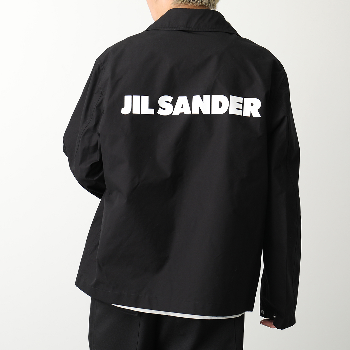 JIL SANDER ジルサンダー ジャケット J23BN0003 J45071 メンズ ブルゾン コーチジャケット コットンポプリン ロゴ 軽量 長袖 リラックスフィット 001/BLACK｜s-musee｜02