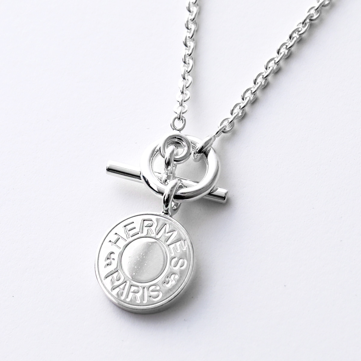 HERMES エルメス ネックレス SERIE セリエ Amulet H Exlibris Pendant