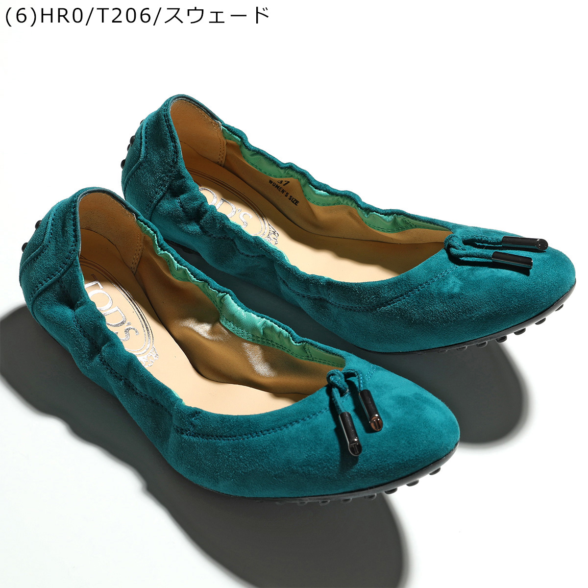 TODS バレエシューズ XXW0HI0346Z レディース ストレッチギャザー パンプス リボン ...