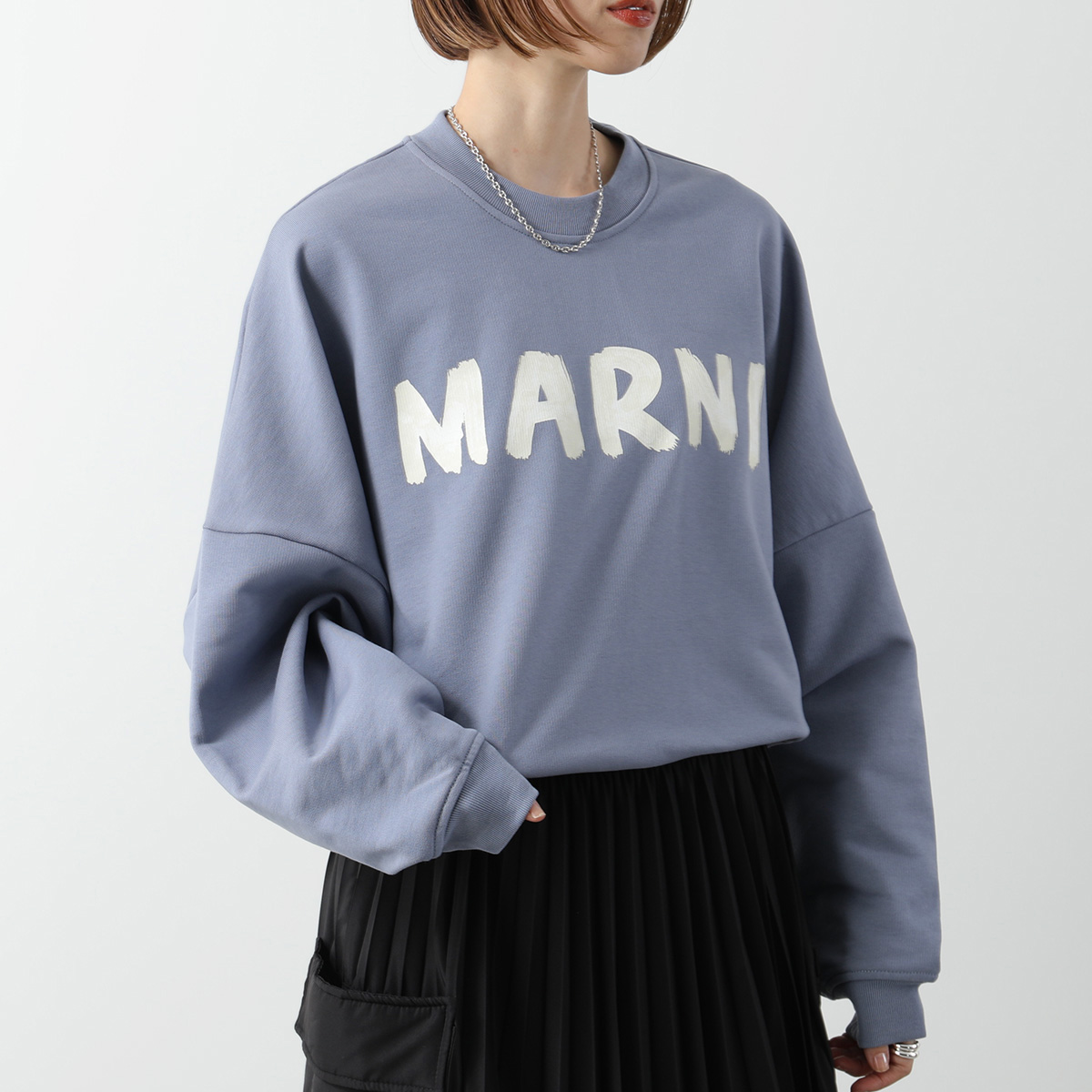 MARNI マルニ 長袖 スウェットシャツ FLJE0185P2 USCU88 レディース トレーナー コットン ロゴ ドロップショルダー クルーネック カラー5色