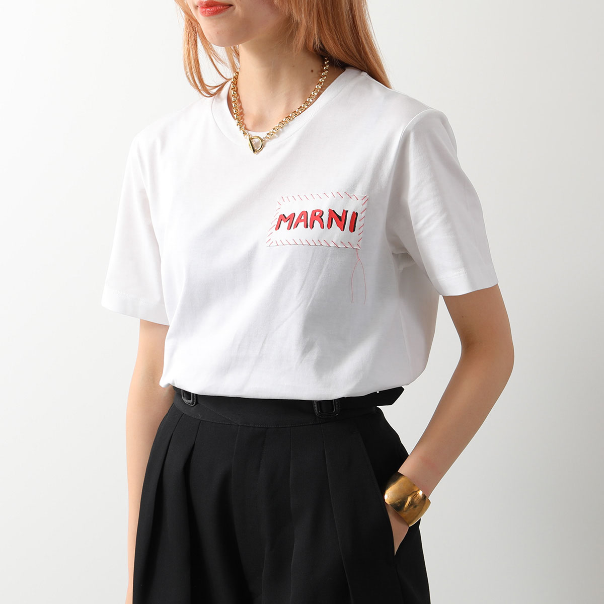 MARNI マルニ 半袖Tシャツ HUMU0198X0 UTC017 レディース コットン