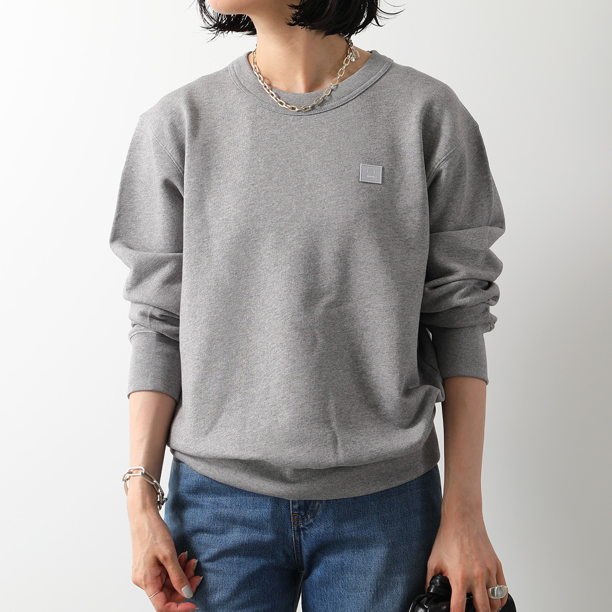 Acne Studios アクネストゥディオズ 長袖 スウェットシャツ CI0140 FA-UX-SWEA000165 レディース FACE  フェイスロゴパッチ クルーネック