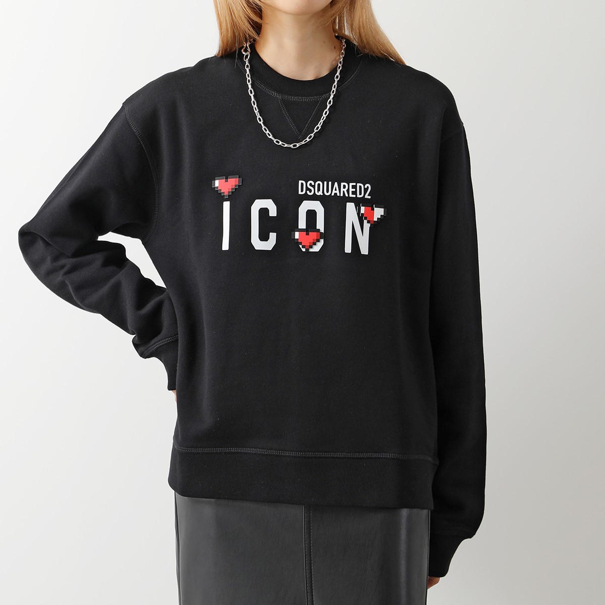 DSQUARED2 ディースクエアード トレーナー ICON GAME LOVER COOL S80GU0092 S25516 レディース  クルーネック 長袖 スウェット カラー2色