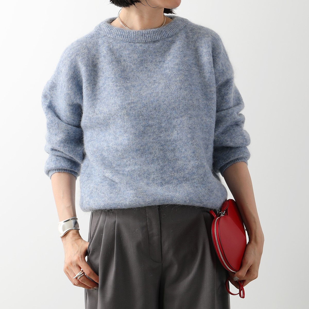 Acne Studios アクネストゥディオズ セーター A60460 FN-WN-KNIT000638 レディース ニット ウール モヘア  クルーネック リラックスフィット カラー3色