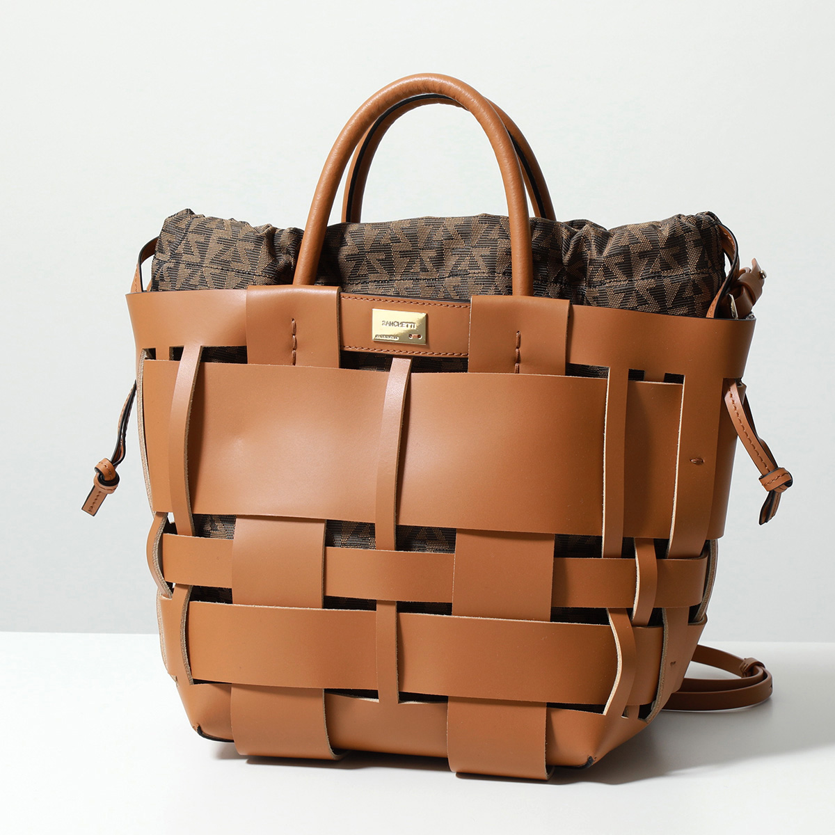 ZANCHETTI ザンケッティ トートバッグ WOVEN MIDI SHOPPER WMSH 735 レディース レザー ショルダーバッグ メッシュ  巾着 鞄 カラー3色